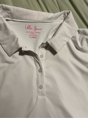 Lillie Green Women's White Button-Down Polo Shirt - X-Large
